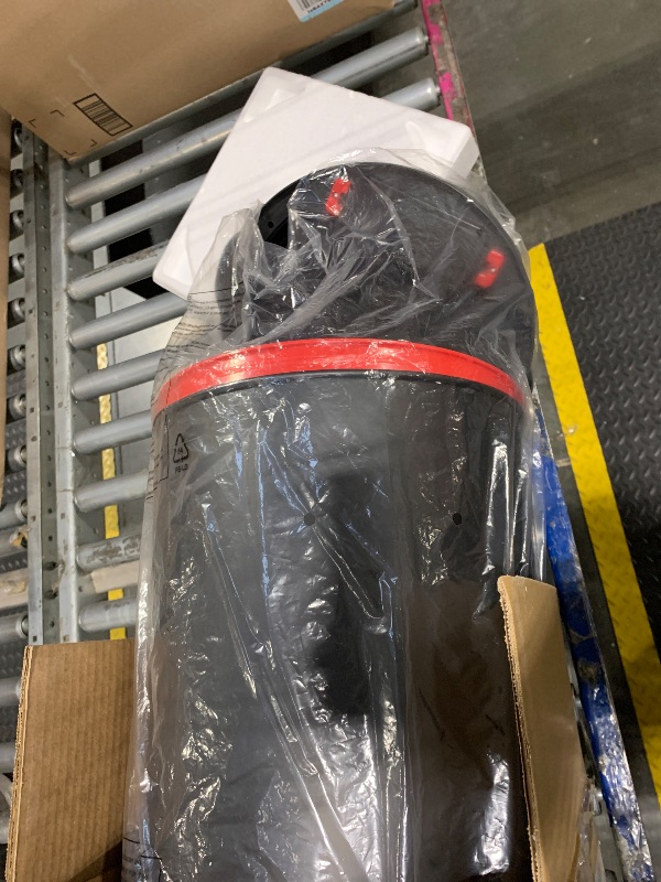 Photo 1 of **UNTESTED & missing the cord**
iTouchless 8 Gallon Touchless Sensor Trash Can with Odor Filter System, 30 Liter Round Black Steel Garbage Bin, Perfect for Home, Kitchen, Office