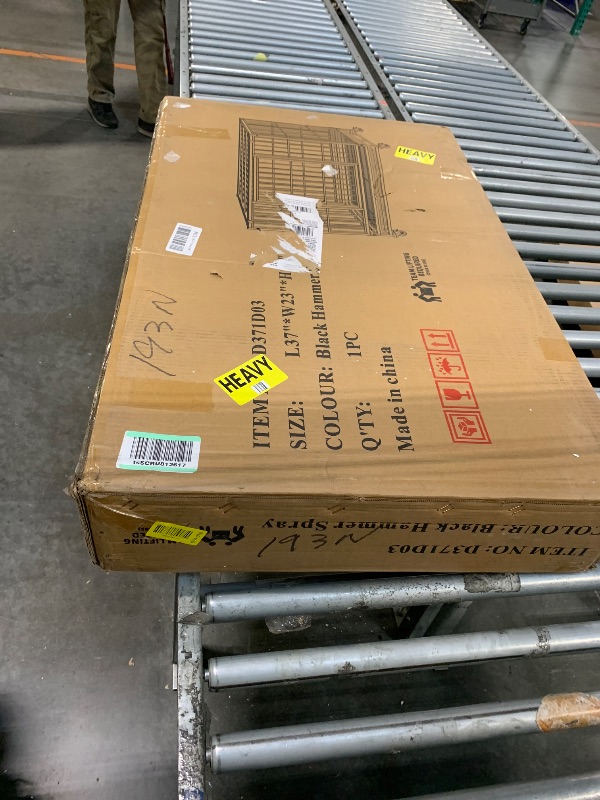 Photo 1 of **Factory Sealed** Homey Pet 37 inch Stackable Heavy Duty Dog Crate, Indestructible Escape Proof Dogs Cage Kennel with Lockable Wheels, Removable Tray & Metal Grid, Double Doors for High Anxiety Medium/Small Dogs