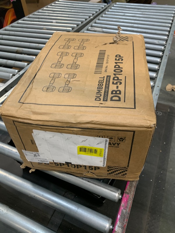 Photo 1 of **Factory Sealed** Fitvids Rubber Coated Hex Dumbbell Weight Set and Storage Rack – 100LB or 150LB + A-Rack: 150lbs (5-25lbs Pairs) Black