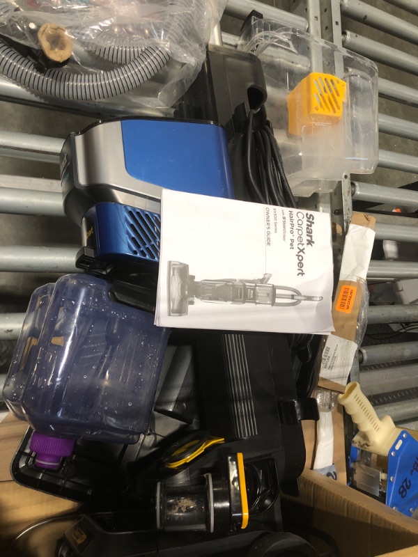 Photo 1 of **** MISSING CLEANING  SOLUTIONS ***** Shark CarpetXpert HairPro with StainStriker Upright Carpet, Area Rug & Upholstery Cleaner, Perfect for Pets & Hair Removal, Carpet Shampooer, 5 Cleaning Tools, Pet Cleaning Solution, Navy, EX304