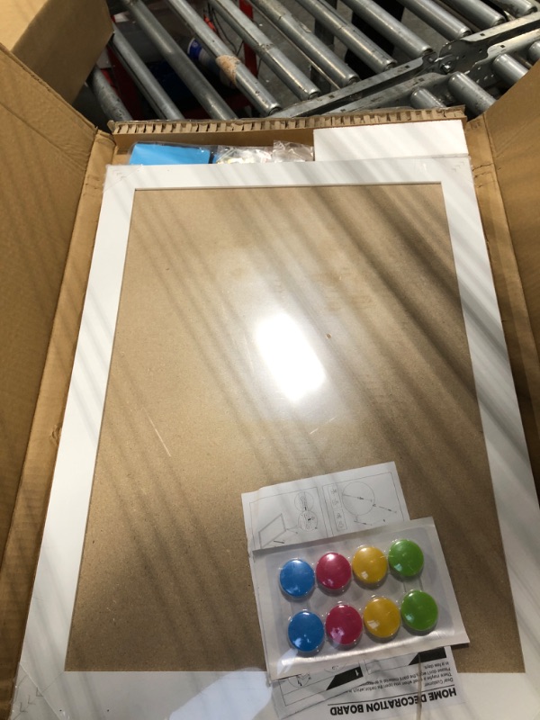 View 3 of ** FACTORY SEALED**
QUEENLINK White Board for Wall, 24'' x 18'' Magnetic Dry Erase Board, Decorative Whiteboard with Plain White Wooden Frame, Hanging Writing Board for Home Office School Dorm