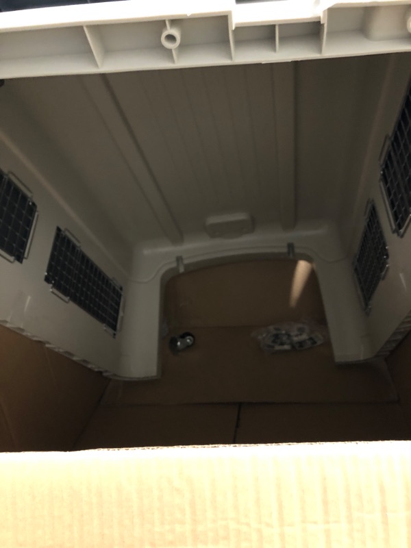 Photo 1 of ** FACTORY SEALED**SOLD AS IS NO REFUND/RETURN**
SportPet Designs Plastic Kennels Rolling Plastic Airline Approved Wire Door Travel Dog Crate, XXX-Large, Gray