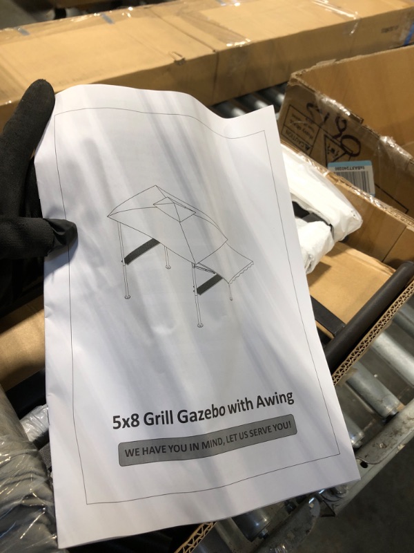 Photo 1 of ** FACTORY SEALED**SOLD AS IS NO REFUND/RETURN**
FAB BASED 5x8 Grill Gazebo, Outdoor BBQ Grill Patio Canopy with Extra Shadow & LED Lights, Barbeque Gazebo Canopy (Grey)