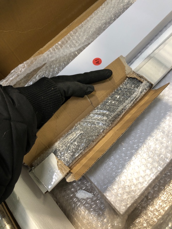 Photo 1 of ** MISSING INSTRUCTIONS**
ROYMELO 34x84 Inch White Sliding Barn Door Slab with 6ft Hardware Kit Included, 5-Panel, MDF Wood Panel Covered with Water-Proof Scratch-Proof PVC Surface, Simple DIY Assembly