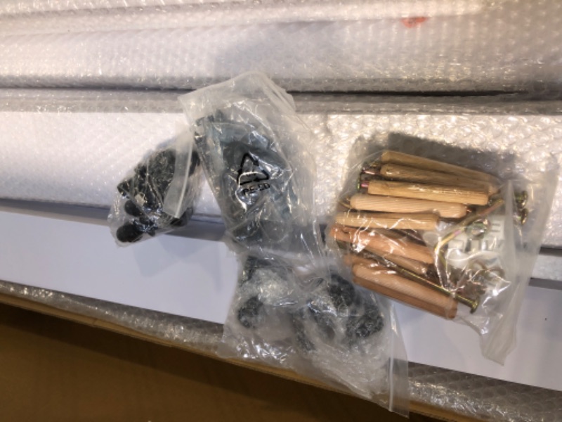 Photo 1 of ** MISSING INSTRUCTIONS**
ROYMELO 34x84 Inch White Sliding Barn Door Slab with 6ft Hardware Kit Included, 5-Panel, MDF Wood Panel Covered with Water-Proof Scratch-Proof PVC Surface, Simple DIY Assembly