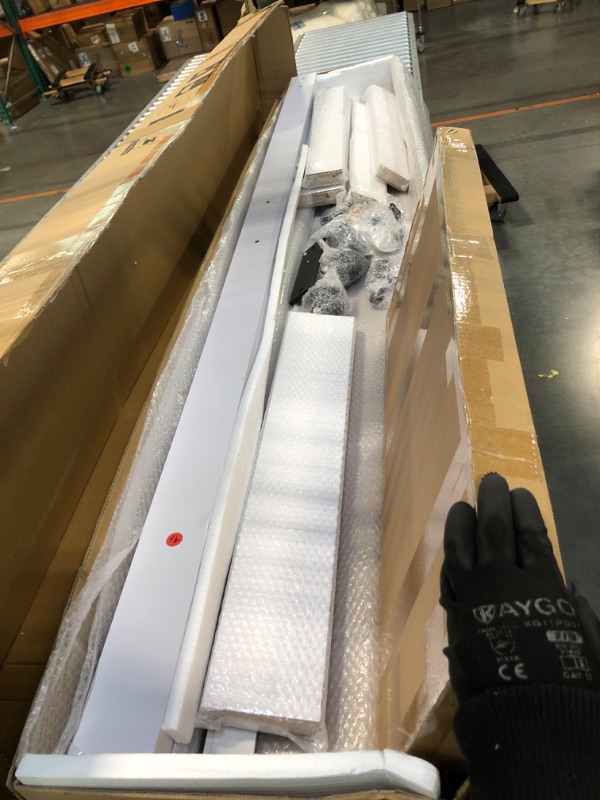 Photo 1 of ** MISSING INSTRUCTIONS**
ROYMELO 34x84 Inch White Sliding Barn Door Slab with 6ft Hardware Kit Included, 5-Panel, MDF Wood Panel Covered with Water-Proof Scratch-Proof PVC Surface, Simple DIY Assembly