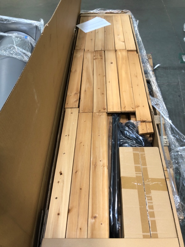 Photo 1 of ** FACTORY SEALED**SOLD AS IS NO REFUND/RETURN**
Backyard Discovery Sterling Point Cedar Wood Swing Set with Wave Slide, Raised Clubhouse, Wooden Bridge, Rock Wall, Belt Swings, Web Swing, Trapeze, Balcony, Climbing Wall, Ladder, Outdoor Playset