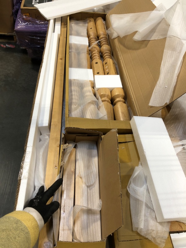 Photo 1 of ** FACTORY SEALED**SOLD AS IS NO REFUND/RETURN**
Walker Edison EZ Assembly Traditional Wood Spindle Post Bed, Modern Farmhouse Bed Frame Queen Bed Frame with Headboard, No Box Spring Required, Queen Size, Natural