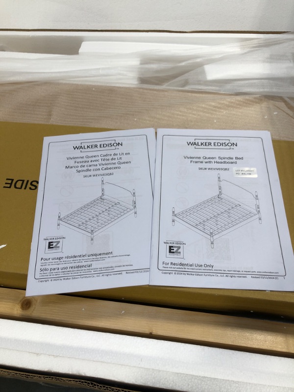 Photo 1 of ** FACTORY SEALED**SOLD AS IS NO REFUND/RETURN**
Walker Edison EZ Assembly Traditional Wood Spindle Post Bed, Modern Farmhouse Bed Frame Queen Bed Frame with Headboard, No Box Spring Required, Queen Size, Natural