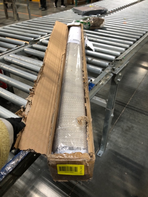 View 2 of ** FACTORY SEALED**Madison Park Galen Cordless Roman Shade, 39"W x 64"H, Sheen Taupe – Room Darkening, Thermal Insulated, Energy Efficient Window Blind with Subtle Sheen Basketweave Fabric for Privacy