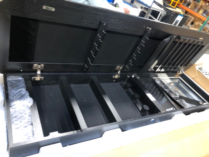 Photo 1 of ** MISING HARDWARE**
SONGMICS LED Jewelry Cabinet, 360° Swivel Jewelry Organizer, Lockable Mirror Jewelry Cabinet Standing, Rounded Wide Full-Length Mirror with Storage Shelves, Christmas Gifts, Ebony Black UJJC036B01