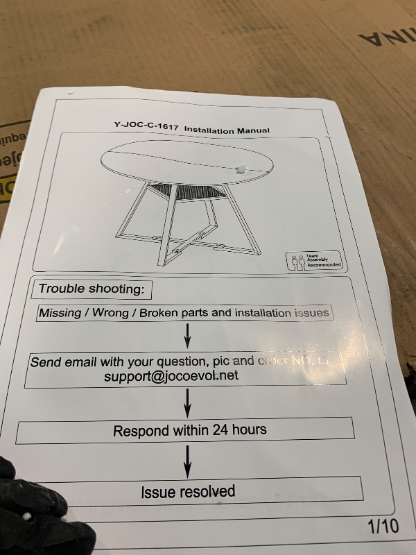 Photo 1 of ** ONLY TABLE** Round Dining Table , Kitchen Table and Chairs for 4, Circle Table Round Pedestal Dining Room Dinner Dinette Table Set,5 Piece Space Saving Wood Kitchen & Dining Room Tables (Black, 47In)