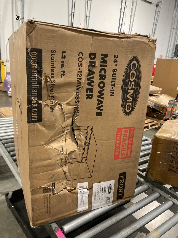 Photo 1 of ** BRAND NEW ITEM** Cosmo COS-12MWDSS-NH 24 in. Haven Collection 1.2 cu. ft. Built-in Microwave Drawer, Touch Controls, Defrosting Rack in Stainless Steel