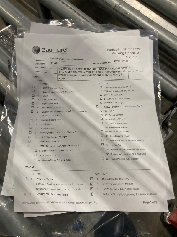 Photo 1 of **COMPUTER TESTED FUNCTIONAL , CERTIFICATE AND CHARGER INCLUDED / BRAND NEW ITEM** GAUMART SIMULATOR FOR HEALTH CARE EDUCATION Pediatric HAL® MODEL S2225 ,SERIAL NUMBER X2401204