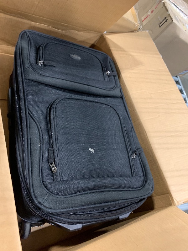 Photo 1 of ** ONLY THE LARGE SUITCASE ** U.S. Traveler Rio Lightweight Softside Rolling Carry-on Suitcase, Black