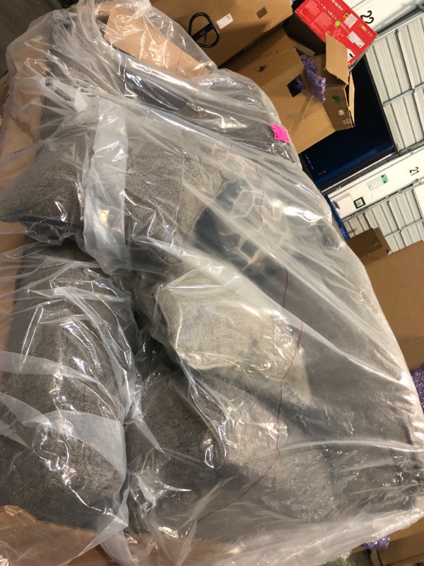 Photo 1 of ***damaged see pictures**Signature Design by Ashley Stonemeade Contemporary Sofa Sleeper with Folding Gel Memory Foam Mattress, Reversible Cushions and 4 Accent Pillows, Queen, Dark Brown