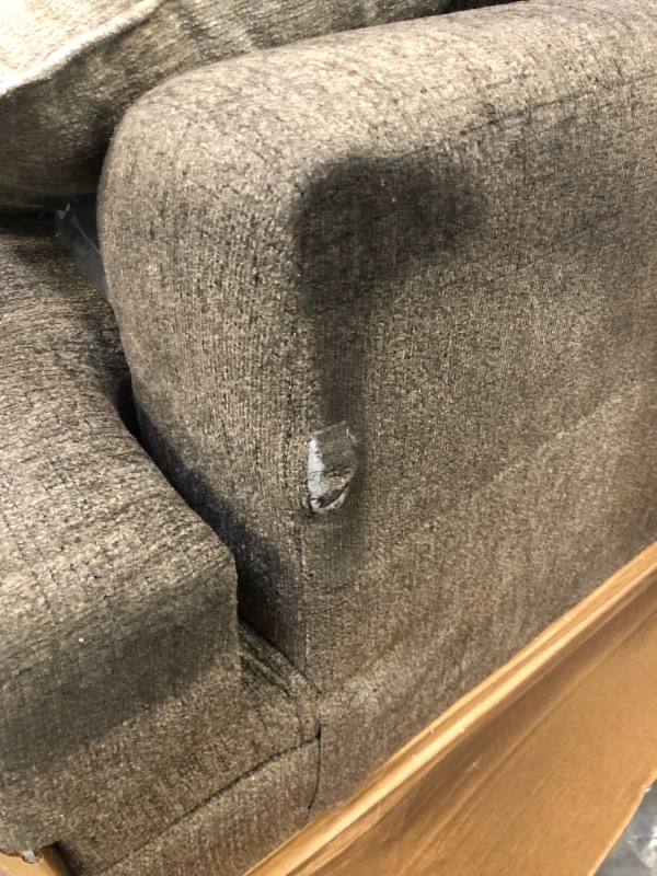 Photo 1 of ***damaged see pictures**Signature Design by Ashley Stonemeade Contemporary Sofa Sleeper with Folding Gel Memory Foam Mattress, Reversible Cushions and 4 Accent Pillows, Queen, Dark Brown