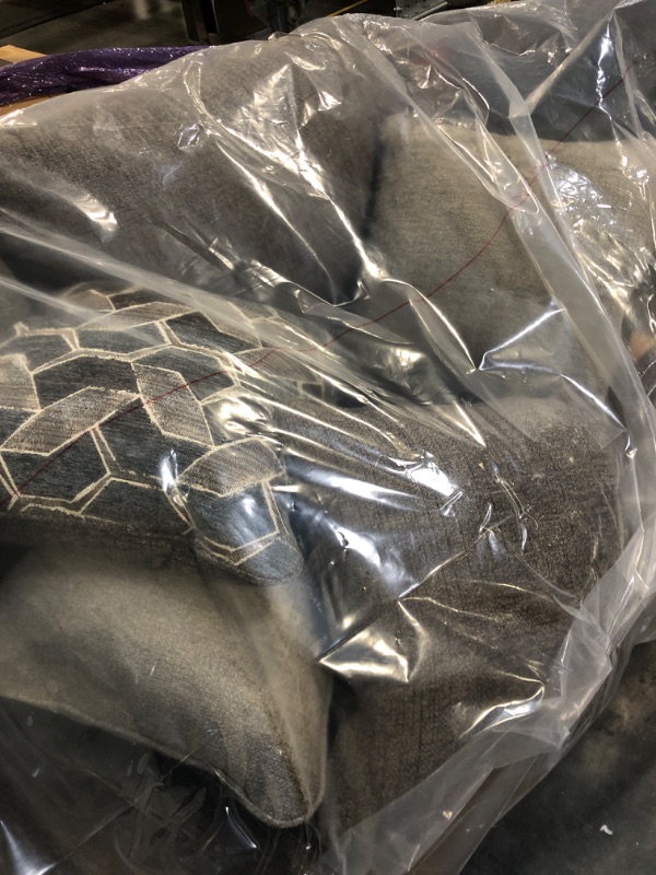 Photo 1 of ***damaged see pictures**Signature Design by Ashley Stonemeade Contemporary Sofa Sleeper with Folding Gel Memory Foam Mattress, Reversible Cushions and 4 Accent Pillows, Queen, Dark Brown