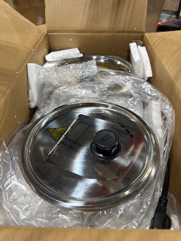Photo 1 of **MINOR DAMAGE - USED**
PYY Soup Warmer Commercial - Two 11.6QT Stainless Steel Bain Marie Round Pot 86~185°F Adjustable Temp, 1500W Electric Soup Warmer Countertop with Anti-Dry Burn and Reset Button for Restaurant, Buffet