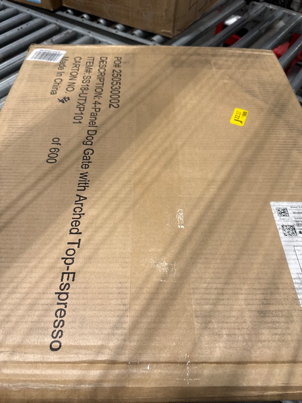 Photo 1 of ***NOT EXACT BUT SIMULAR**PAWLAND Wooden Freestanding Foldable Pet Gate for Dogs, 24 inch 4 Panels Step Over Fence, Dog Gate for The House, Doorway, Stairs, Extra Wide (Espresso, 24" Height-4 Panels)