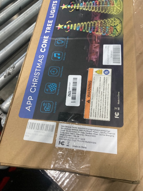 Photo 1 of 7ft Smart Pre-lit LED Cone Christmas Tree - 30+ Modes 391 Color Changing Lights with App & Remote Control, Timer, Music Sync for Indoor or Outdoor (White Finish)