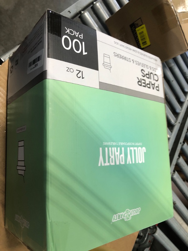 Photo 1 of [100 Pack] 12 oz Paper Coffee Cups, Disposable Paper Coffee Cup with Lids, Sleeves, and Stirrers, Hot/Cold Beverage Drinking Cup for Water, Juice or Tea, Suitable for Home, Shops and Cafes