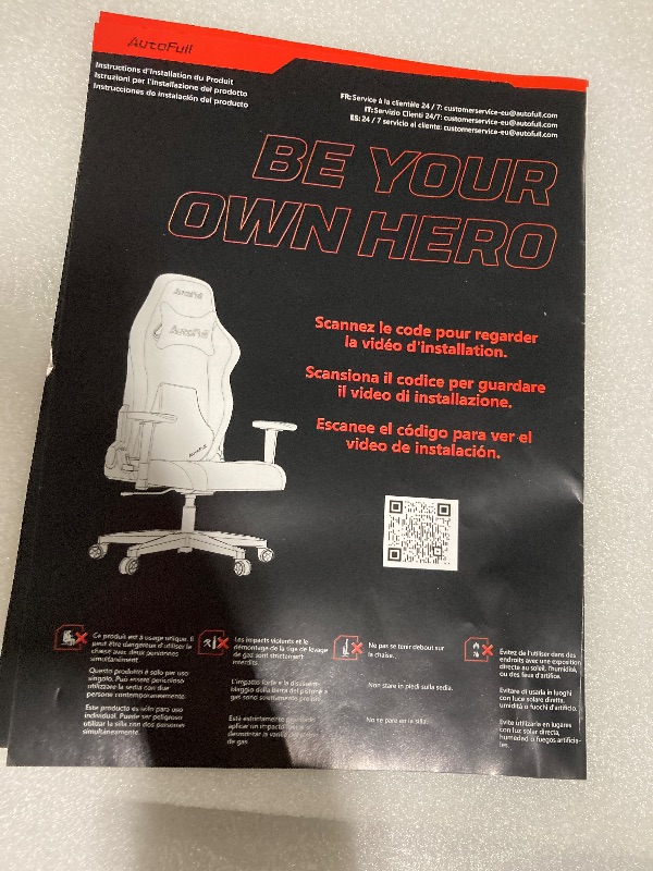 Photo 1 of **UNTESTED**
AutoFull C3 Gaming Chair, Racing Style Gaming Chair with Ergonomic Lumbar Support,Adjustable High Back PU Leather PC Chair with Footrest,Black