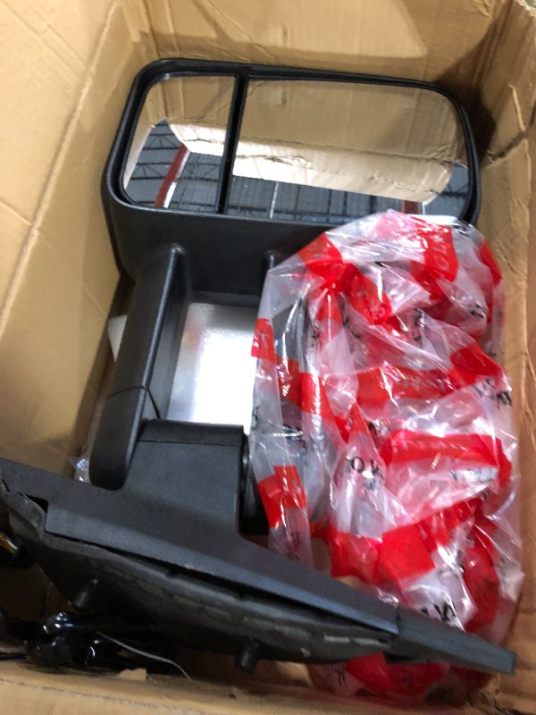 Photo 1 of **1** AUTOSAVER88 Tow Mirrors Compatible with 2007-2014 Chevy Silverado GMC Sierra, Power Heated Driver and Passenger Side Replacement Towing Mirror Set with Turn Signal and Dual Glass

THERE IS ONLY ONE MIRROR