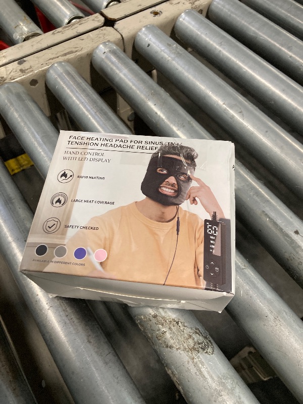 Photo 1 of CREATRILL Heated Face Mask - Full Coverage Moist Heating Pad for Headache, TMJ, and Sinus Relief