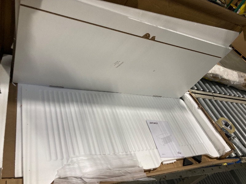 Photo 1 of ****MINOR DAMAGE ON THE BOTTOM***HOOBRO Storage Bench, Toy Box Organizer, Toy Chest with Safety Hinge, Farmhouse Style Storage Chest, 39.3 x 15.7 x 17.7 Inches for Living Room, Bedroom, Entryway, White and Walnut WH26CW01