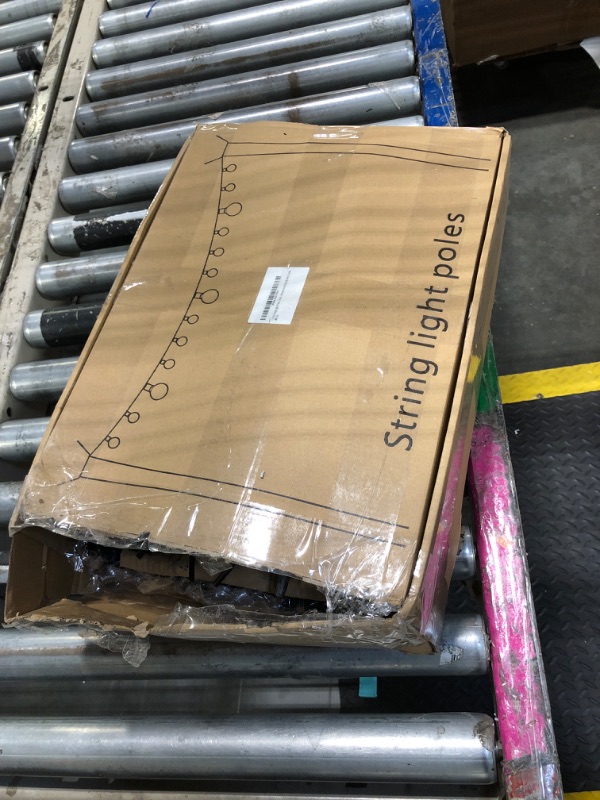 Photo 1 of ***MISSING PARTS*** 6 Pack String Light Poles, Outdoor String Light Pole 10 ft Forked Metal Light Pole with Adjustable Outdoor Light Stand, Deck, Backyard, Garden, Wedding, Rustproof and Sturdy with Hooks.