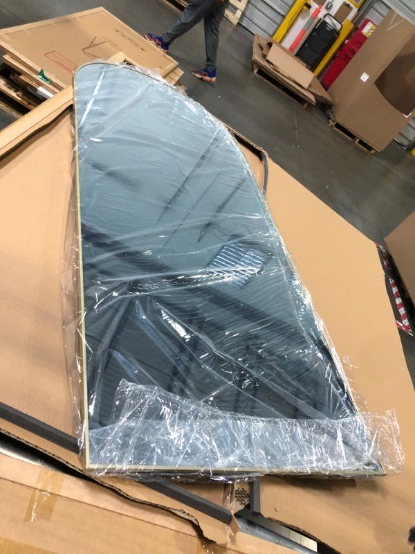 Photo 1 of ****FACTORY SEALED****Aqoiiop Full Length Mirror, 71"X31" Large Arched Mirror, Hanging or Leaning for Wall, Aluminum Frame Floor Mirrors, Freestanding Full Body Mirrors for Living Room Bedroom Cloakroom, Gold