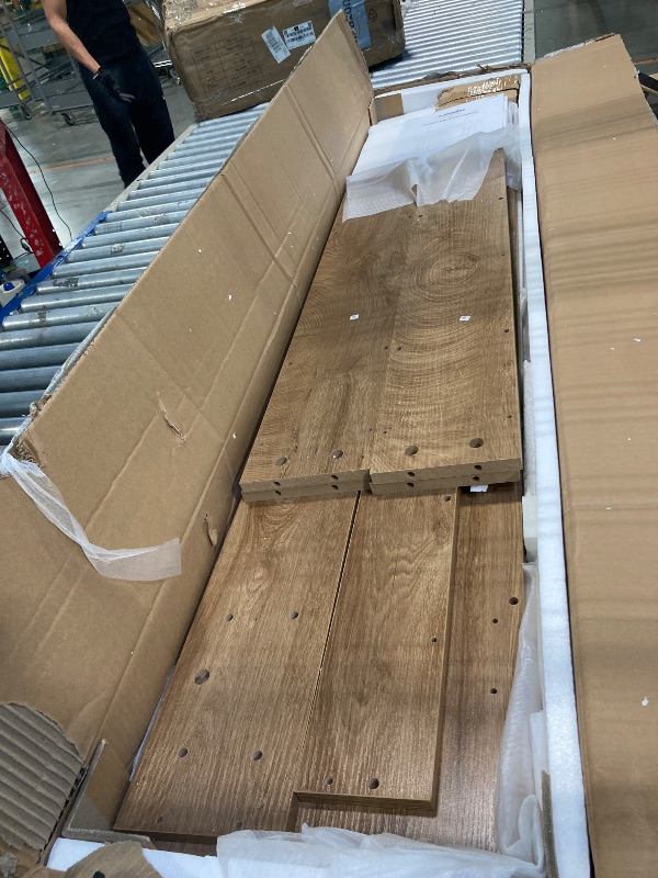 Photo 2 of Tribesigns 70.9-Inch Extra Long Console Table, Farmhouse Wood Sofa Table Behind Couch, Narrow Entryway Accent Table for Living Room, Hallway, Entrance, Foyer, Light Oak Brown