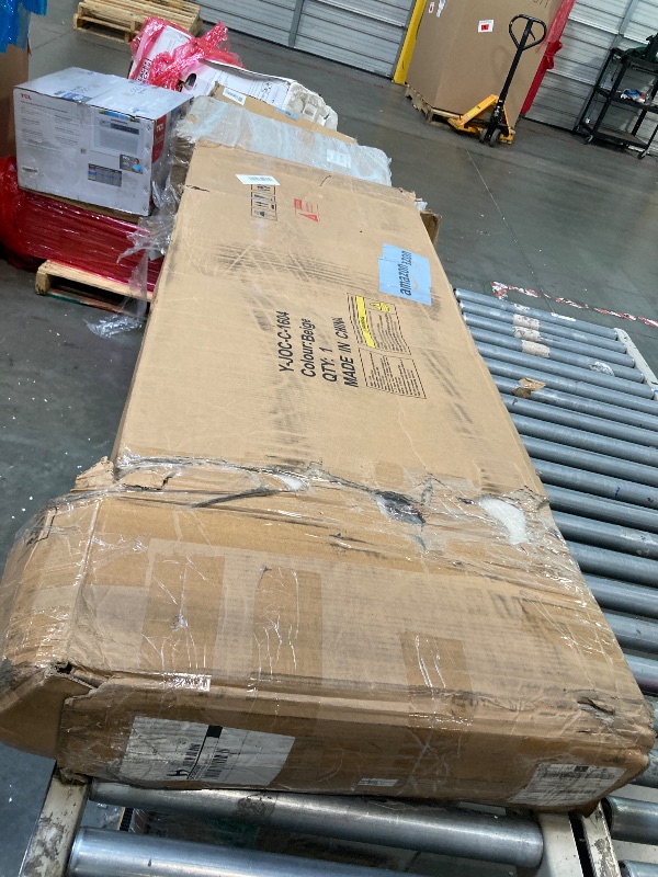 Photo 1 of ****DIRTY ON ONE SIDE OF THE HEADBOARD*** Queen Upholstered LED Bed Frame with 2 Storage Drawers and 2-Tier Storage Headboard,Velvet Princess Platform Bed with Charging Station&Bookcase,Heavy Duty Metal Support,No Box Spring Needed,Beige