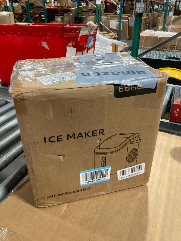 Photo 1 of EUHOMY Ice Maker Countertop, Portable Ice Machine with Carry Handle, 26.5lbs Per Day, 9 Cubes in 6 Mins, Auto-Cleaning, with Basket and Scoop, for Home, Kitchen, Camping, RV (Silver)