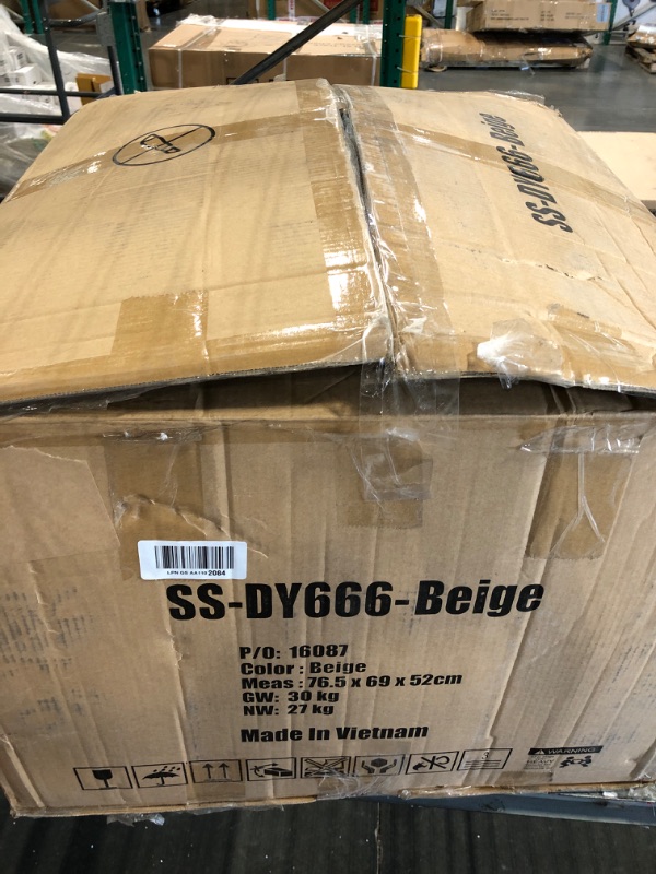 Photo 1 of BestMassage | Recliner Chair | with 2 Point Massage Function | Textile Beige | with Lumbar Support, Adjustable Push Back, Footrest & Padded Seat | Easy Assembly | for Living Room, Home Theatre