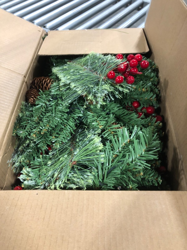 Photo 3 of HomeKaren Solar Christmas Tree 30 inch Prelit 2 Set Pathway Porch Christmas Trees Pre-Light LED Battery Operated Outdoor Xmas Decor for Entrance Driveway, Yard, Garden