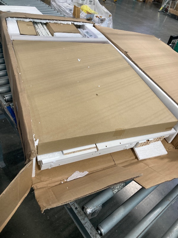 Photo 3 of VASAGLE Kailyn Collection - Vanity Desk with Mirror and 9 LED Bulbs, Vanity Makeup Table with Power Outlets, Dressing Table with 9 Drawers, for Bedroom, Cloud White URDT141WB01S