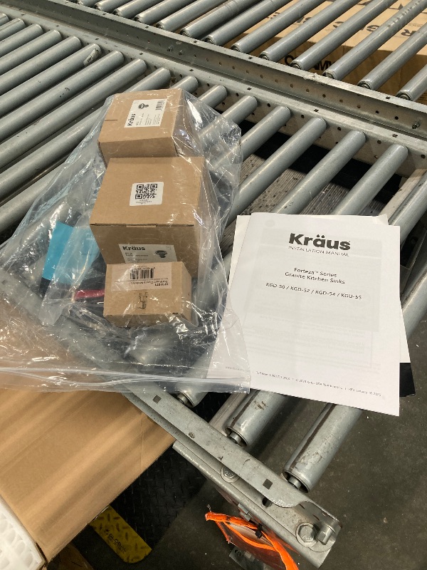 Photo 1 of *USED*
KRAUS Forteza 33-inch Drop in/Undermount 50/50 Double Bowl Granite Kitchen Sink in Black, KGD-52BLACK