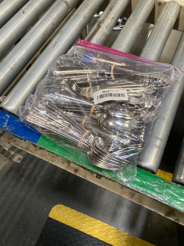 Photo 1 of Mikasa Harmony 65-Piece Flatware Set for 12, 18/10 Stainless Steel Silverware with Forks, Knives, Spoons, and Serving Utensils, Elegant Design