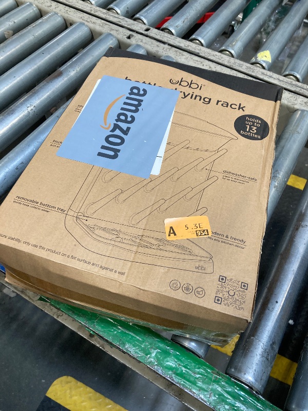 Photo 1 of **NEEDS TO BE CLEANED** Ubbi Vertical Baby Bottle Drying Rack, Space Saving Countertop Drying Rack Baby Accessory, Gray