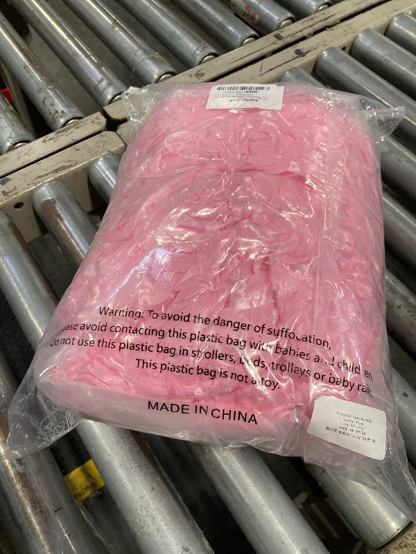 Photo 1 of B-COOL Pink Rosette Tablecloth 90x132 Inch Rectangular Pink Satin Table Covers 3D Floral Tablecloths Boho Wedding Girls Christmas Party Birthday Decoration