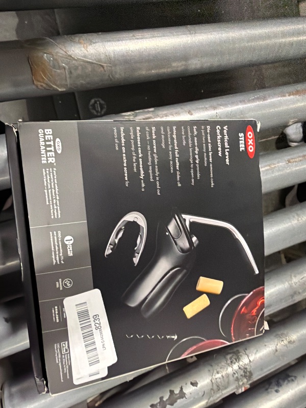 Photo 1 of *Used item* OXO Steel Vertical Lever Corkscrew with Removable Foil Cutter