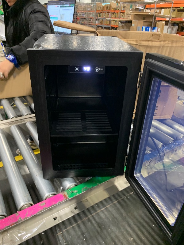 Photo 1 of  *****minor damage****** EUHOMY 18L Beverage Refrigerator Cooler, 24 Cans Mini Fridge with Quiet Compressor, Countertop Small Fridge with 40°F-61°F Digital Temperature Control, LED Lgiht for Home, Bar, Office