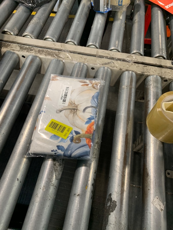 Photo 1 of **NEEDS TO BE CLEANED** Ldtrchee Navy Blue Pumpkins Fall Table Runner - Cotton Linen 60 Inches Long, Orange White Thanksgiving Tablerunner Dress Scarves, Eucalyptus Autumn Table Runner for Dining/Coffee/Holiday, Blue Pumpkin