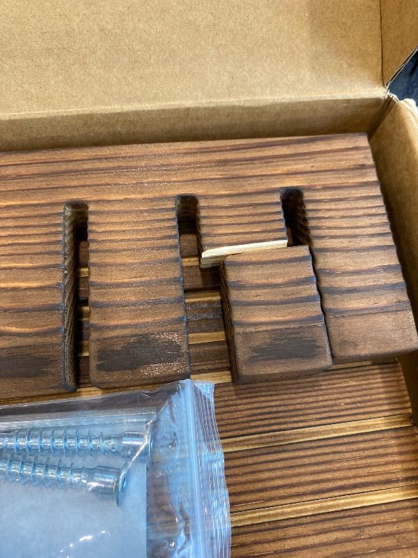 Photo 1 of **MINOR DAMAGE - USED**
UGZOO Belt Organizer for Closet, Belt Hanger Wall Mounts to Hold 9 Belts Without Slipping, Space Saving Belt Rack for Closet Organization Includes Mounting Hardware (11.8” x 5.5” x 2.5”) (Brown)