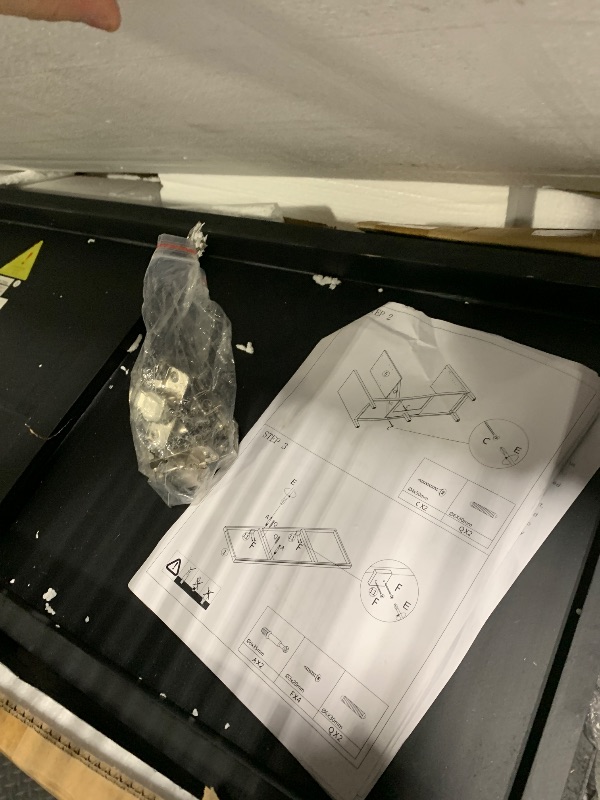 Photo 1 of ***Loose Hardware In Box*** Merax Wood Sideboard Buffet Cabinet with Storage, 4 Door Farmhouse Cupboard w/Adjustable Shelves, Console Table for Kitchen, Dining/Living Room(Black)