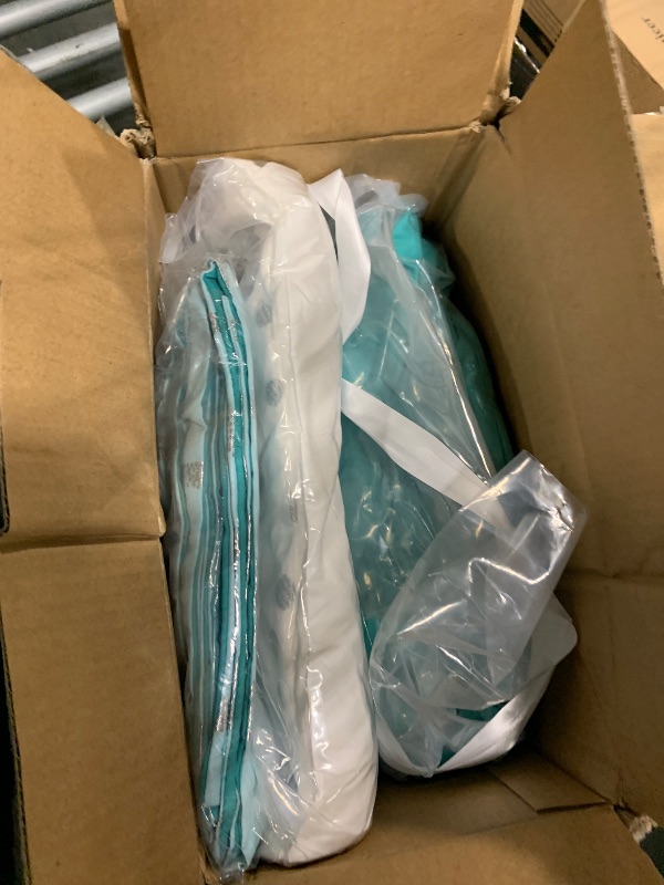 Photo 1 of Intelligent Design Raina King / Cal King Comforter Set, Soft Microfiber Comforter Set King, Modern Geometric Metallic Bed Set, 5 Pieces College Bedding Comforter Set with 2 Shams, 2 Toss Pillows Aqua