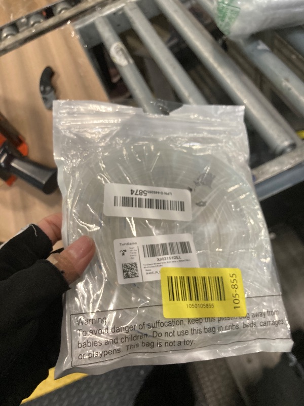 Photo 1 of ***1 roll only*** Tondiamo Shower Door Side Strip Seal Glass Translucent Shower Door Side Strip Seal Soft Clear PVC Frameless Glass Sweep to Stop Water(7/32 x 98.4 Inches,2 Rolls)