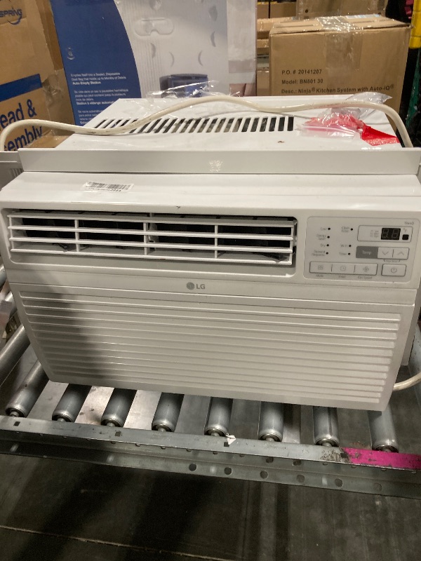 Photo 1 of ***HE HAS A SMALL DAMAGE TO HIS BACK*** LG 10, 000 BTU Smart Window Air Conditioner, 115V, Cools up to 450 Sq. Ft., Smartphone and Voice Control, LG ThinQ enabled, works with Amazon Alexa and Hey Google, 3 Cool & Fan Speeds, White